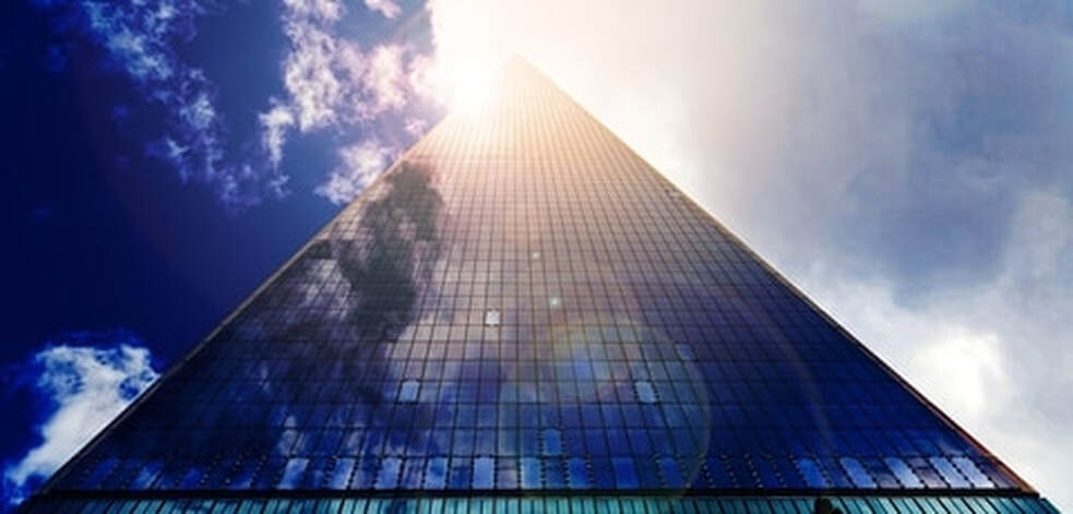 Glass pyramid skyscraper